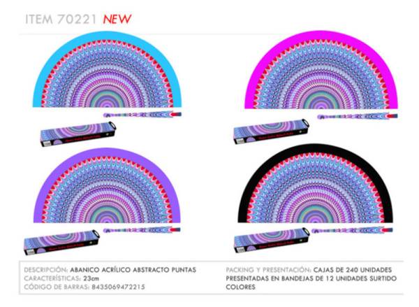 967082 - Abanico 70221 acrilico abstracto puntas 23 cm
