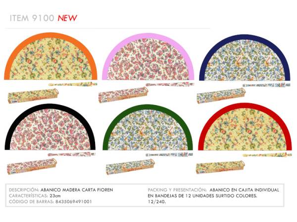 967088 - Abanico 9100 madera carta fioren 23 cm