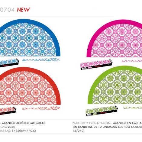 967092 - Abanico 70704 acrilico mosaico 23 cm