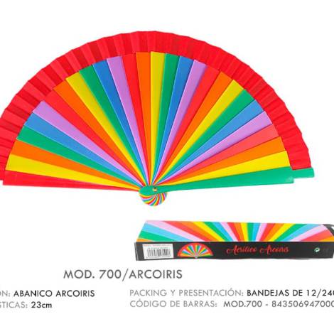 967101 - Abanico 700 arcoiris 23 cm