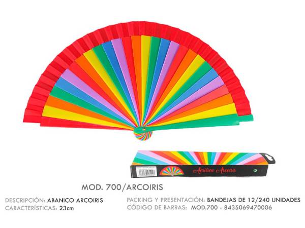 967101 - Abanico 700 arcoiris 23 cm