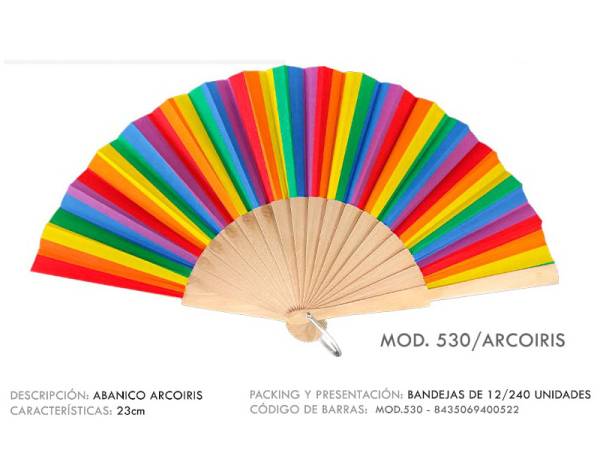 967102 - Abanico 530 arcoiris 23 cm
