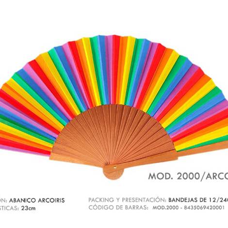 967103 - Abanico 2000 arcoiris 23 cm