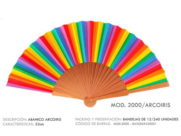 967103 - Abanico 2000 arcoiris 23 cm