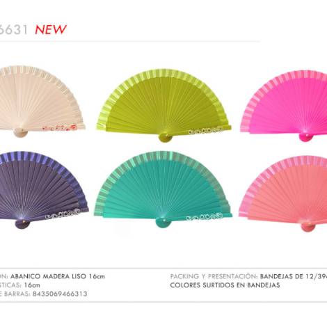 967122 - Abanico 6631 madera liso 16 cm