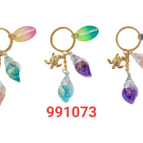 991073 - Llavero mallorca epoxy shell gold sea turtle