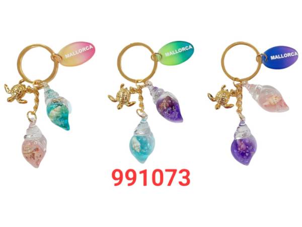 991073 - Llavero mallorca epoxy shell gold sea turtle