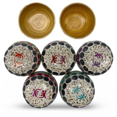 506414 - Etnico bowl bambu car 17 puntos 2 geckos 12 cm