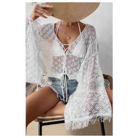 8978363 - Huca beach top mangas 6589 blanco talla unica