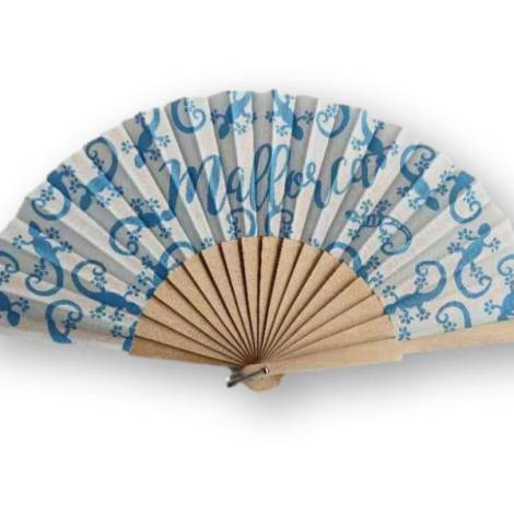 252001 - Huca beach abanico mad 23 cm mod 1 azul mallorca