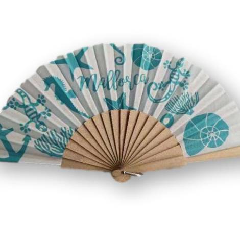 252003 - Huca beach abanico mad 23 cm mod 3 turquesa mallorca
