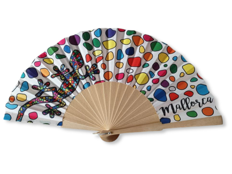 252022 - Huca beach abanico mad 23 cm lagarto piedras mallorca