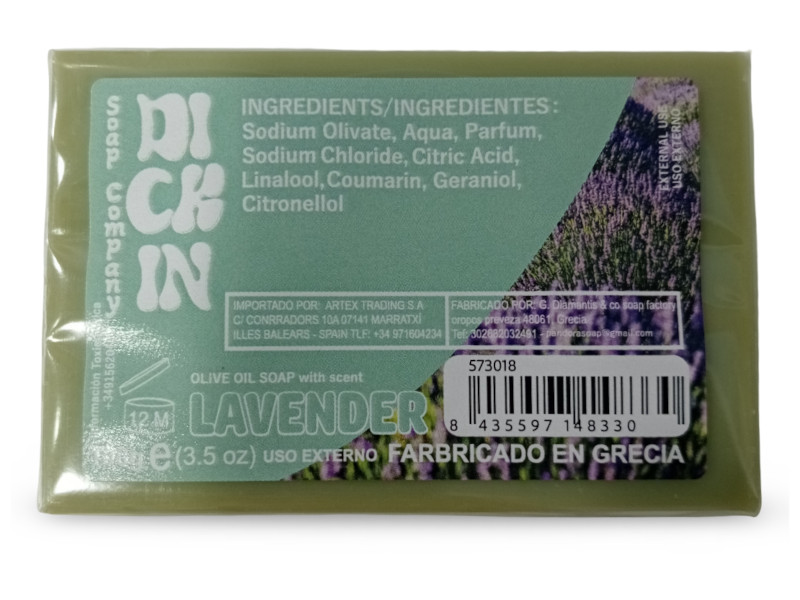 573018 - Dickin Jabon natural green lavender 080891 100g 8.5x5.5x2.5cm