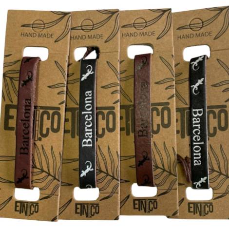 7335075 - Etnico Pulsera Piel lagarto marrón/negro Barcelona