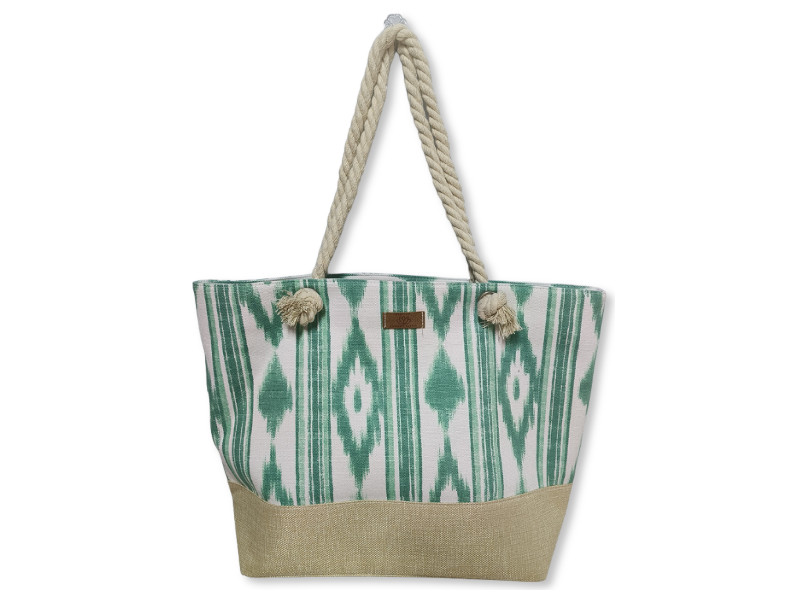 8977167 - Llengos bolsa playa rafia verde 54x36